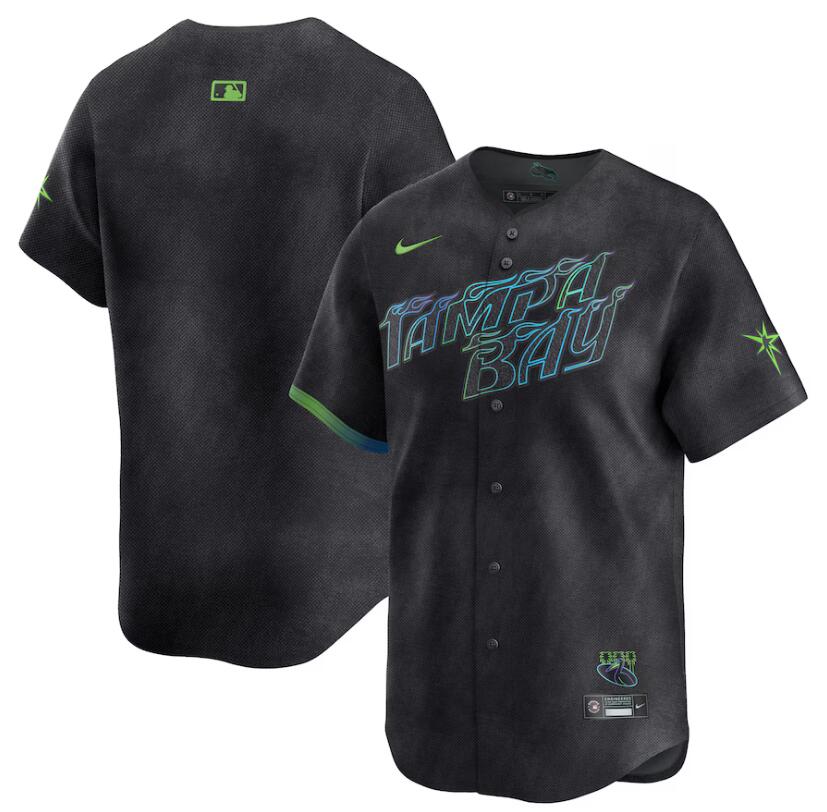 Men Tampa Bay Rays Custom Nike MLB Limited City Connect Black 2024 Jersey